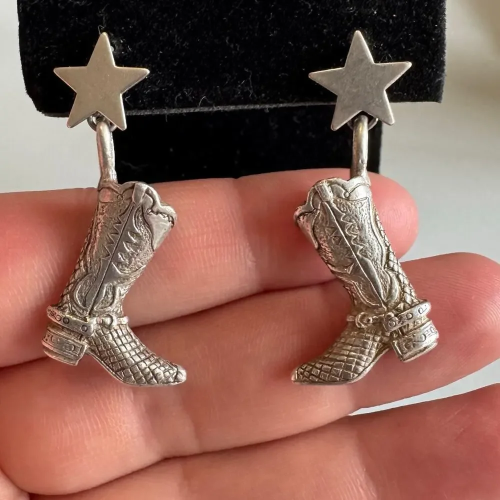 Vintage 90s western Cowgirl Boot earrings